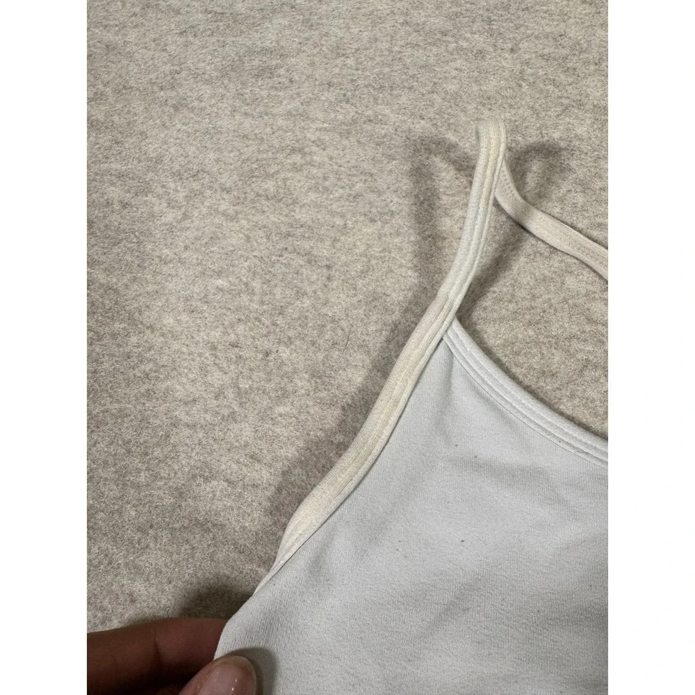 Lululemon Sports Bra Womens 4 Gray Lined Racerback Mesh Yoga Athletic Gym